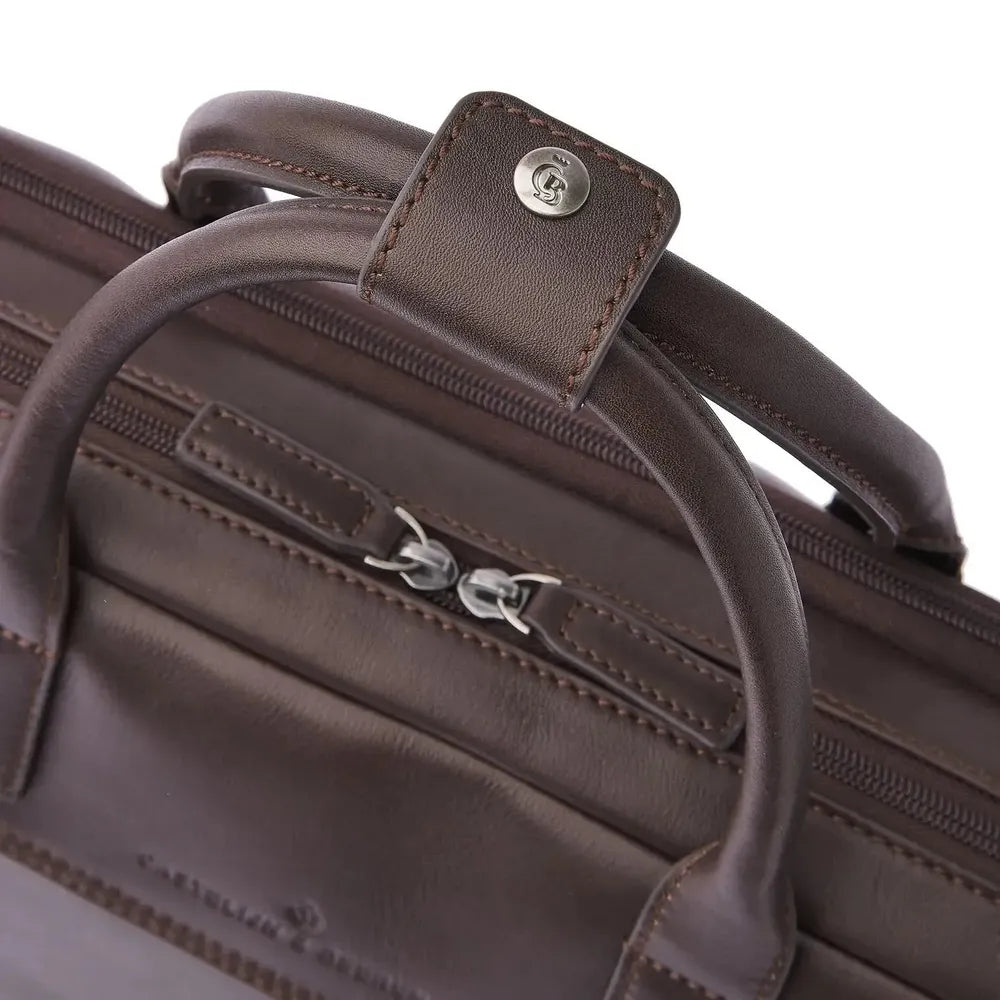 Castelijn & Beerens Laptop-veske med 2 rom 15,6" RFID Mocca-Veske-BagBrokers
