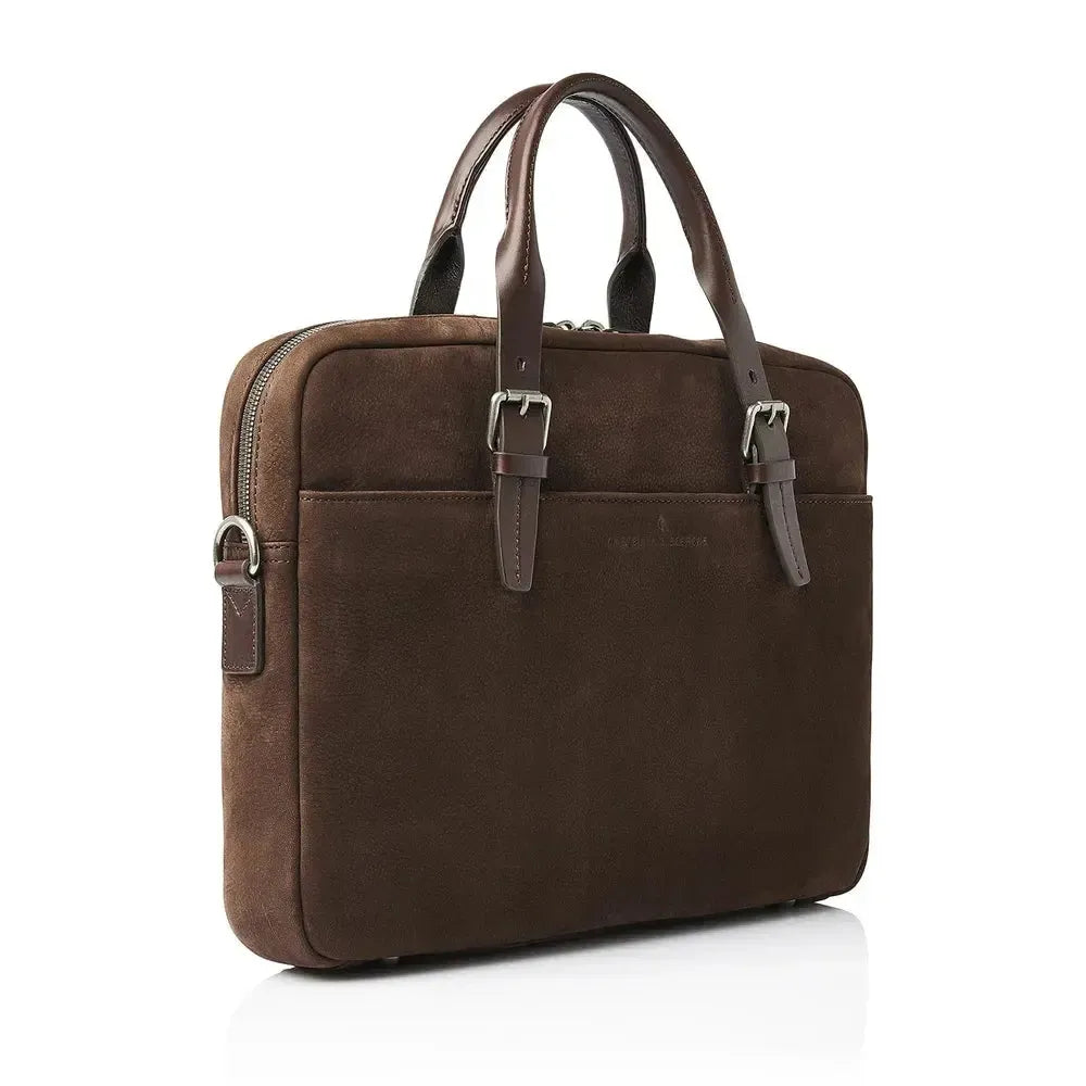 Castelijn & Beerens Nubuck Laptop Bag 15.6" RFID Mocca-Veske-BagBrokers