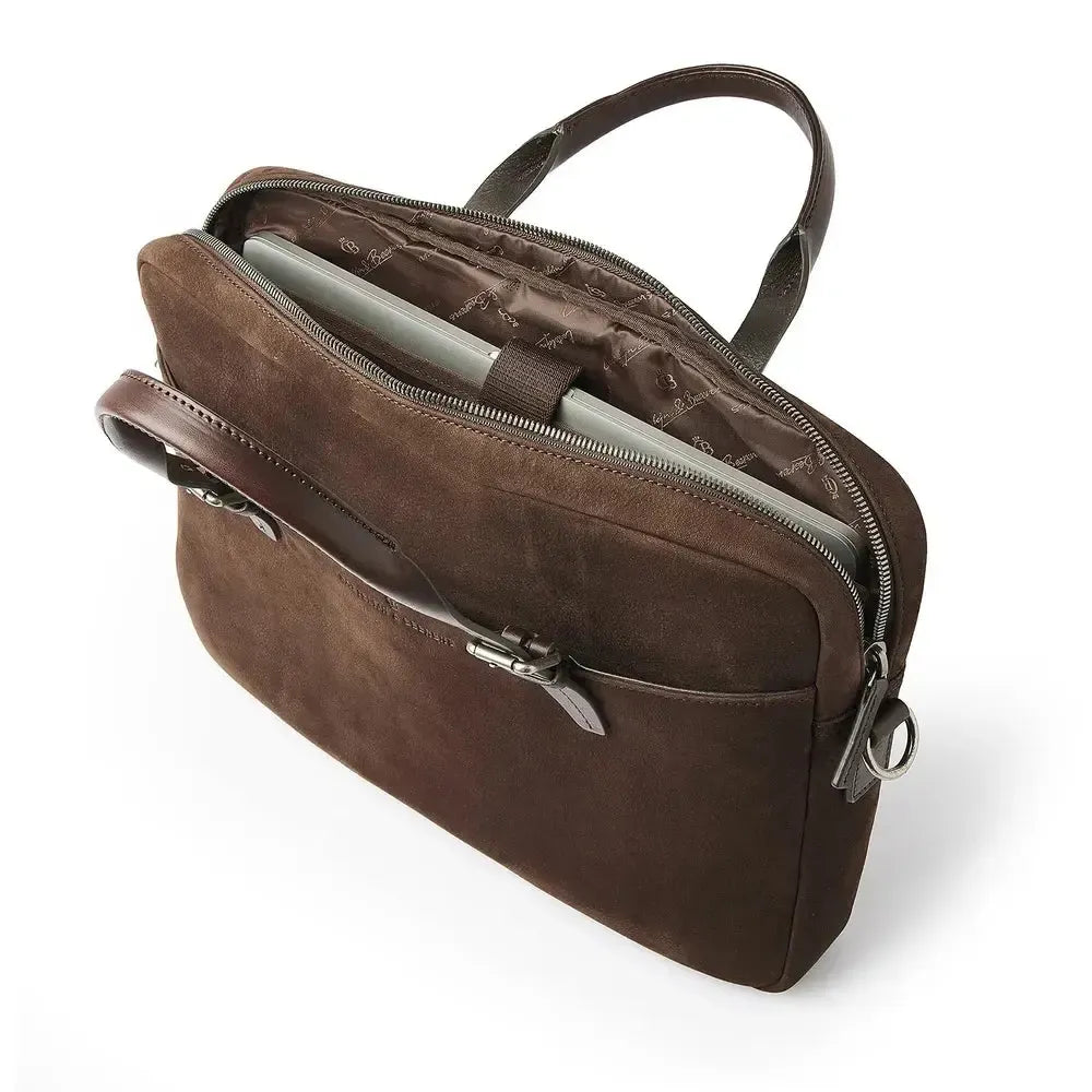 Castelijn & Beerens Nubuck Laptop Bag 15.6" RFID Mocca-Veske-BagBrokers