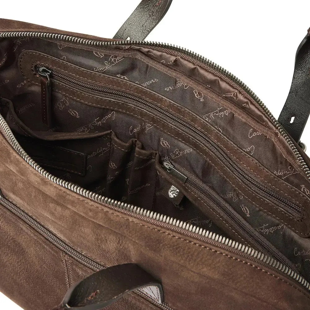 Castelijn & Beerens Nubuck Laptop Bag 15.6" RFID Mocca-Veske-BagBrokers