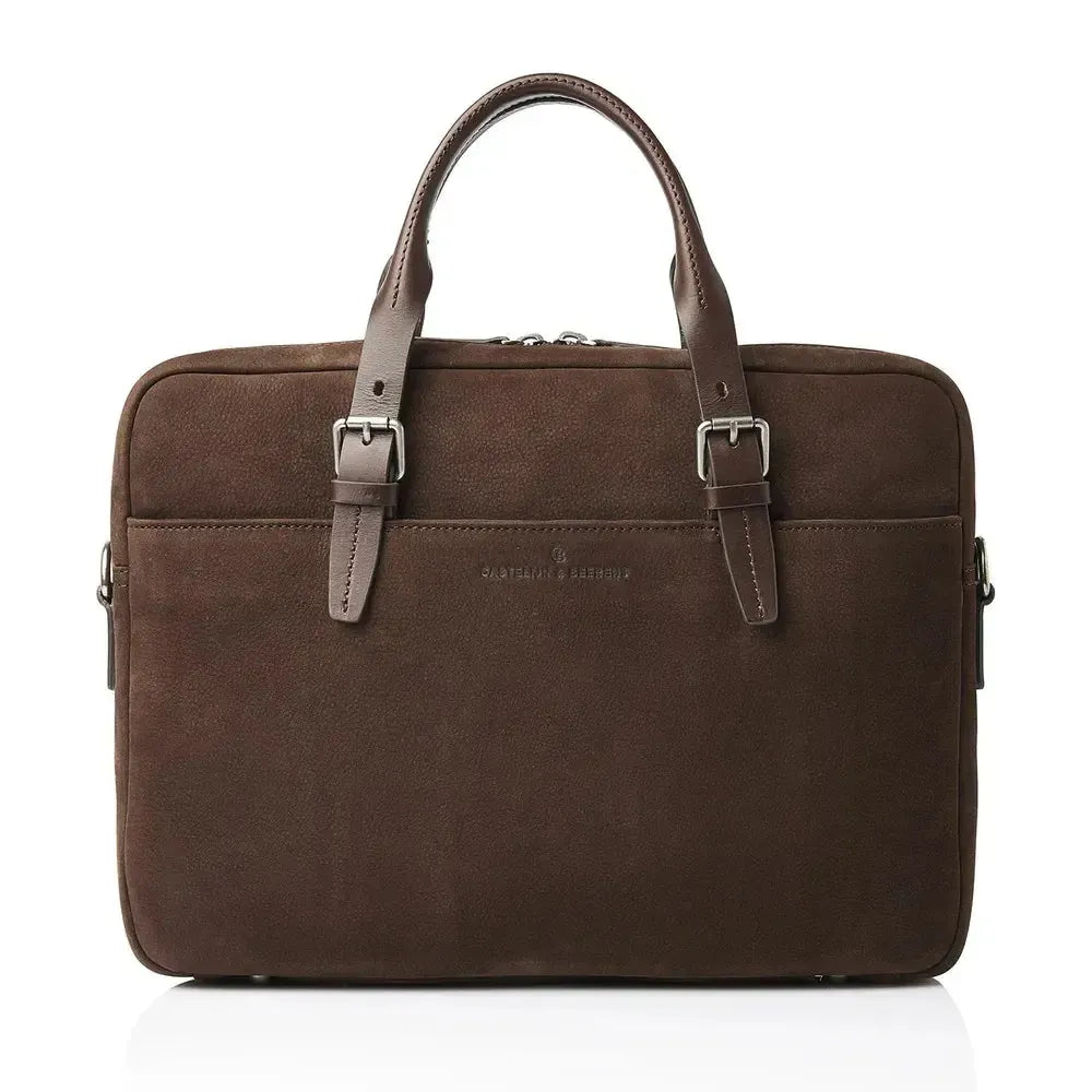 Castelijn & Beerens Nubuck Laptop Bag 15.6" RFID Mocca-Veske-BagBrokers