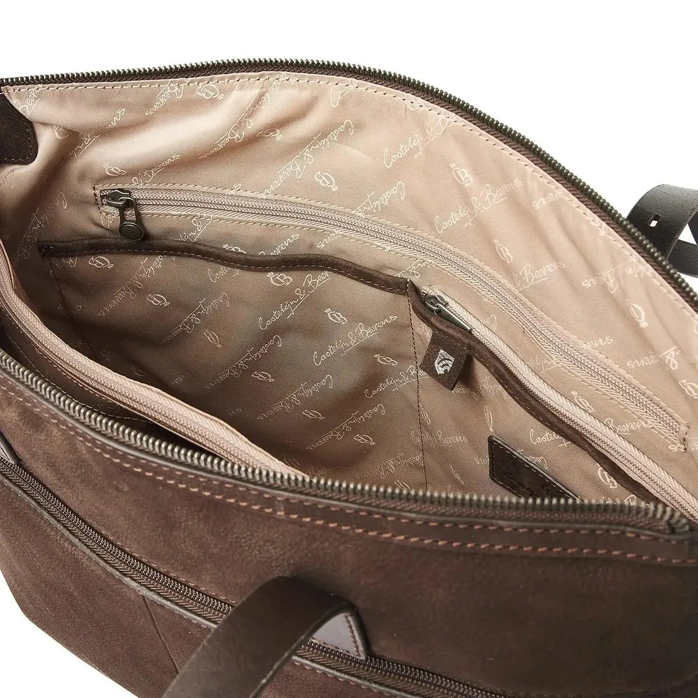 Castelijn & Beerens Nubuck Shoulderbag 15.6" RFID Mocca-Veske-BagBrokers