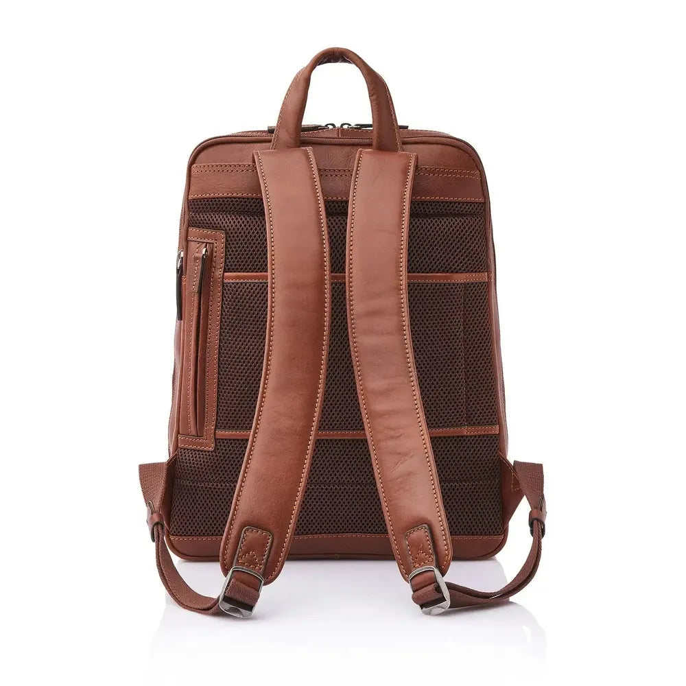 Castelijn & Beerens Skinn ryggsekk 15,6" RFID Light Brown-Sekk-BagBrokers