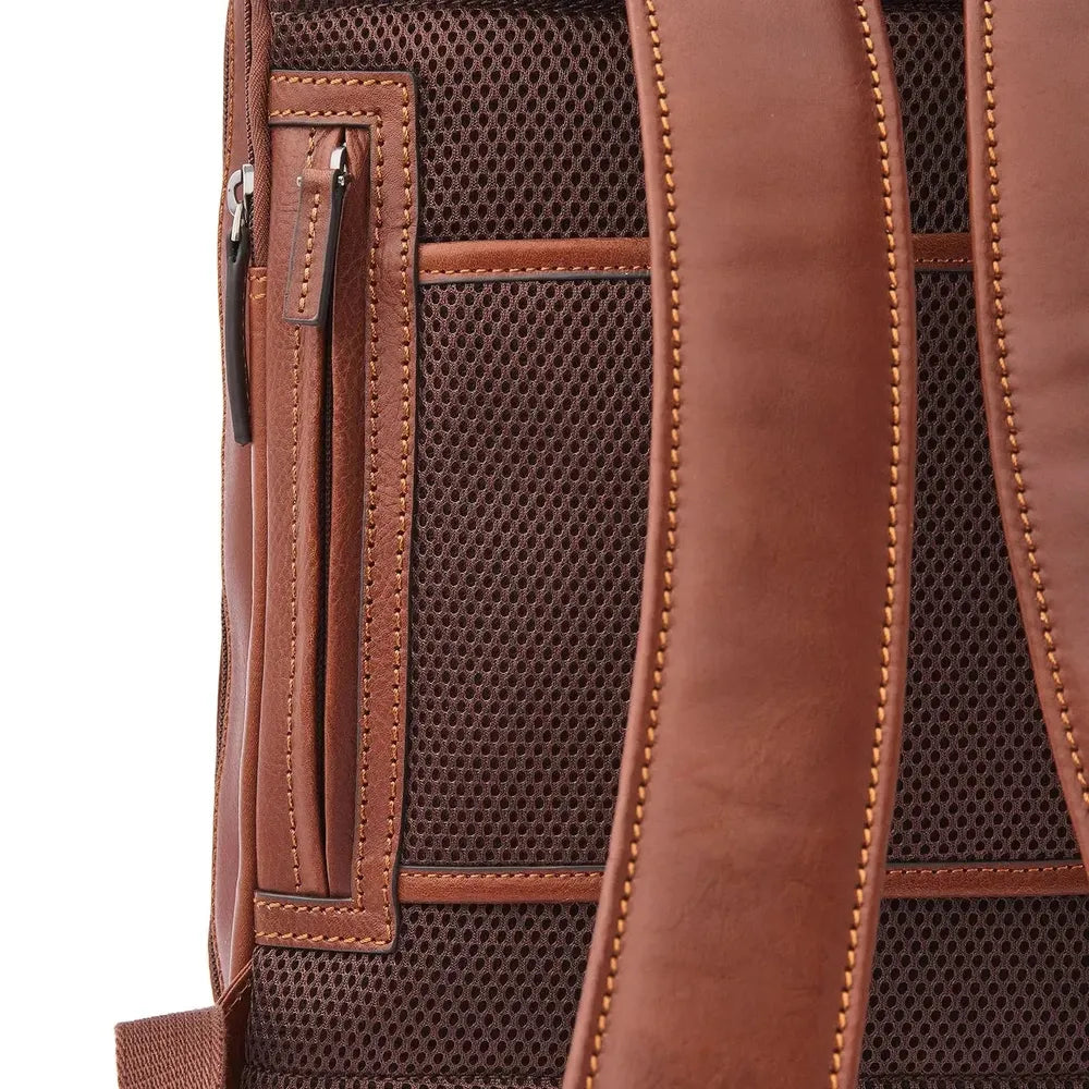 Castelijn & Beerens Skinn ryggsekk 15,6" RFID Light Brown-Sekk-BagBrokers