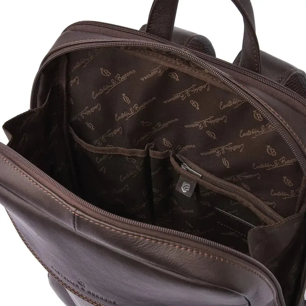 Castelijn & Beerens Skinn ryggsekk 15,6" RFID Mocca-Sekk-BagBrokers