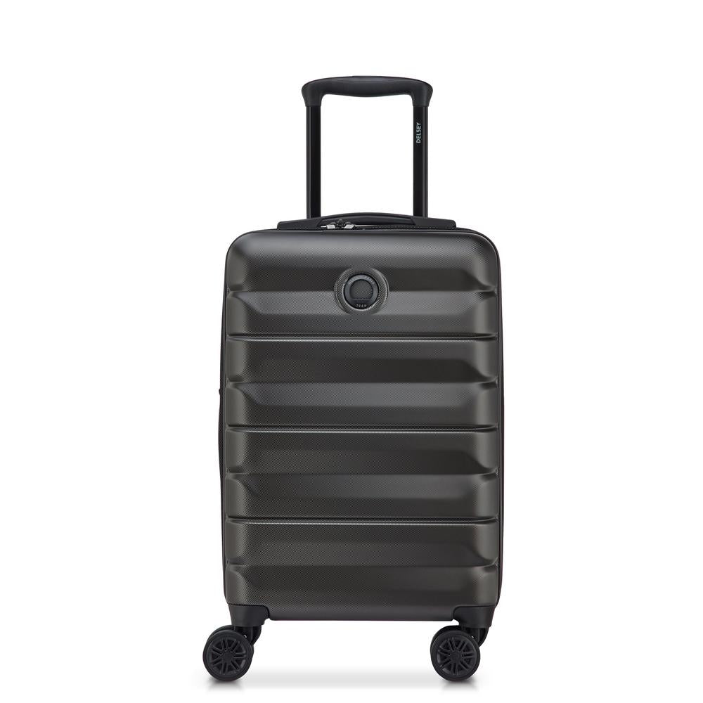 Delsey Air Armour utvidbar kabinkoffert 55 cm Black-Harde kofferter-BagBrokers