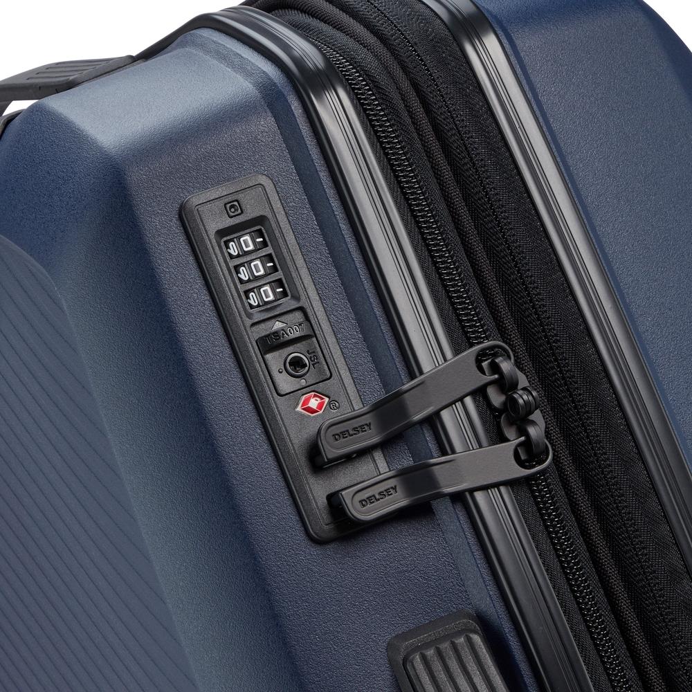 Delsey Anvers utvidbar kabinkoffert 55 cm Navy-Harde kofferter-BagBrokers