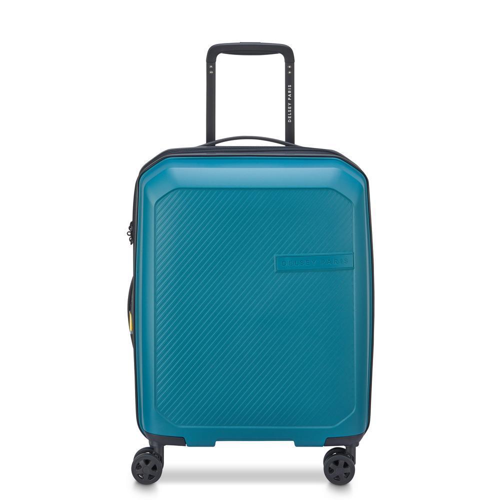 Delsey Anvers utvidbar kabinkoffert 55 cm Teal Blue-Harde kofferter-BagBrokers