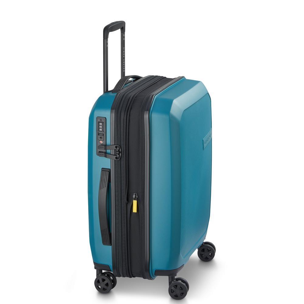 Delsey Anvers utvidbar kabinkoffert 55 cm Teal Blue-Harde kofferter-BagBrokers