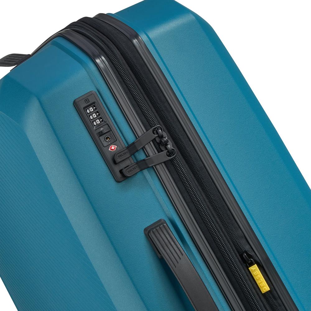 Delsey Anvers utvidbar kabinkoffert 55 cm Teal Blue-Harde kofferter-BagBrokers