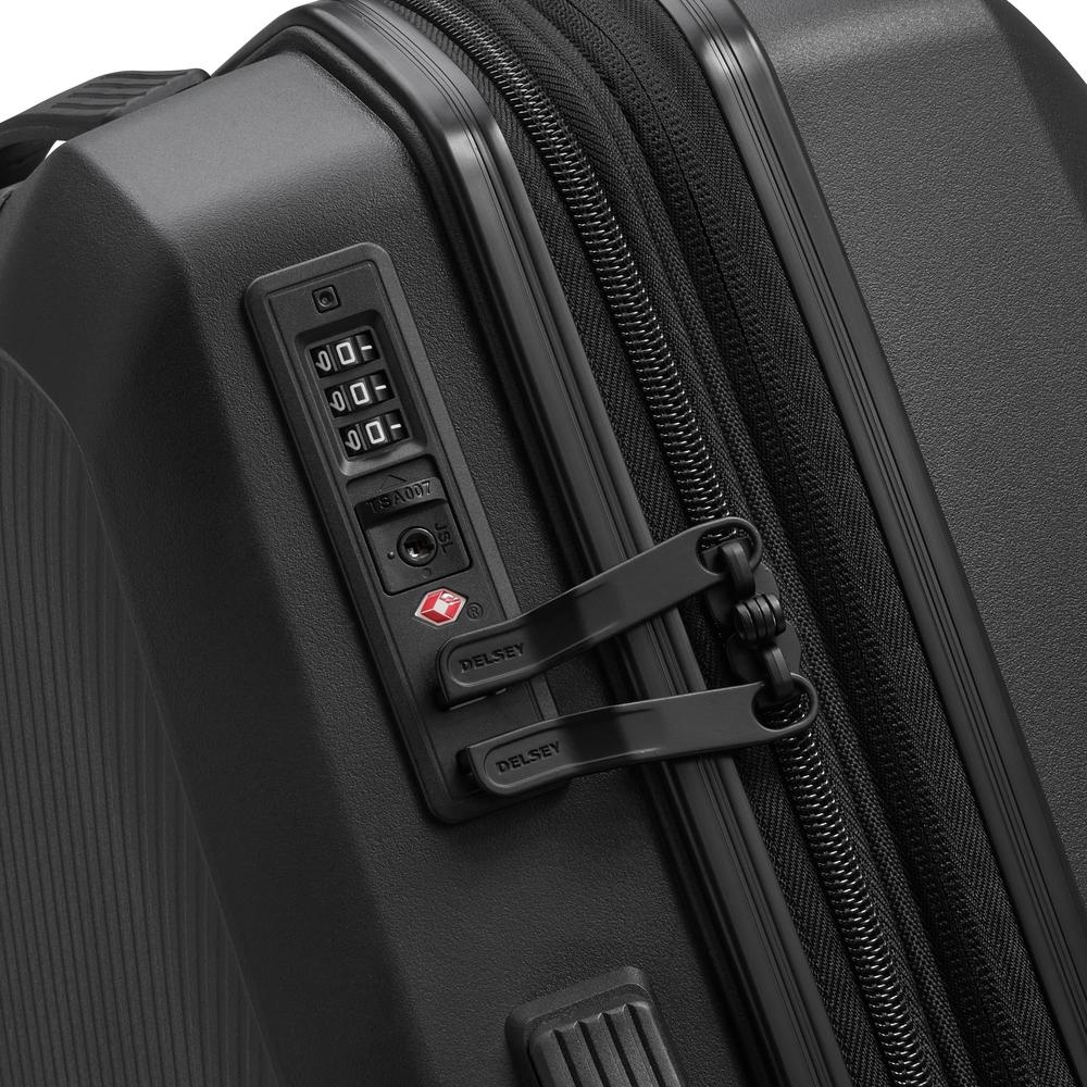 Delsey Anvers utvidbar stor koffert 76 cm Black-Harde kofferter-BagBrokers