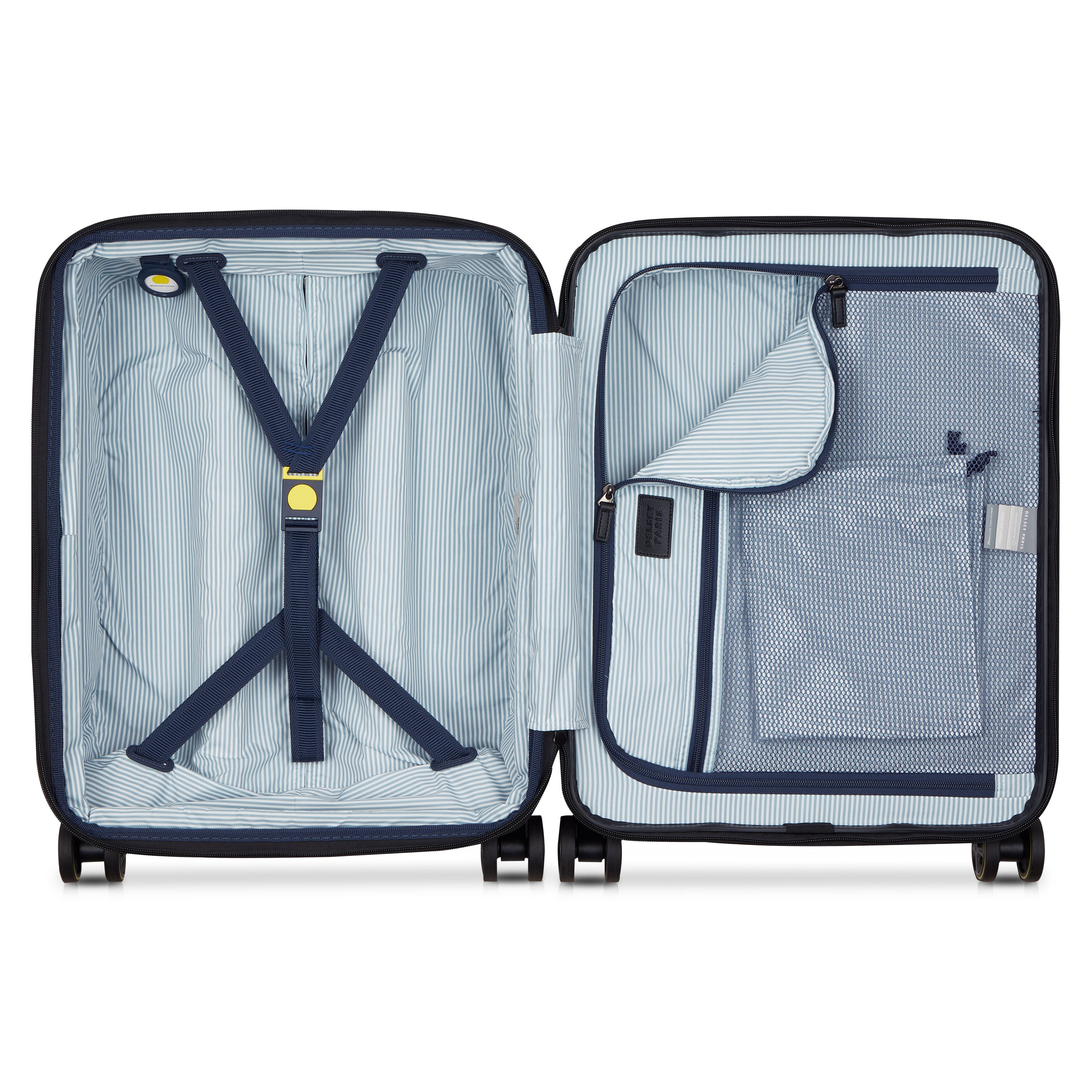 Delsey Cadance utvidbar kabinkoffert 55 cm Deep Black-Harde kofferter-BagBrokers