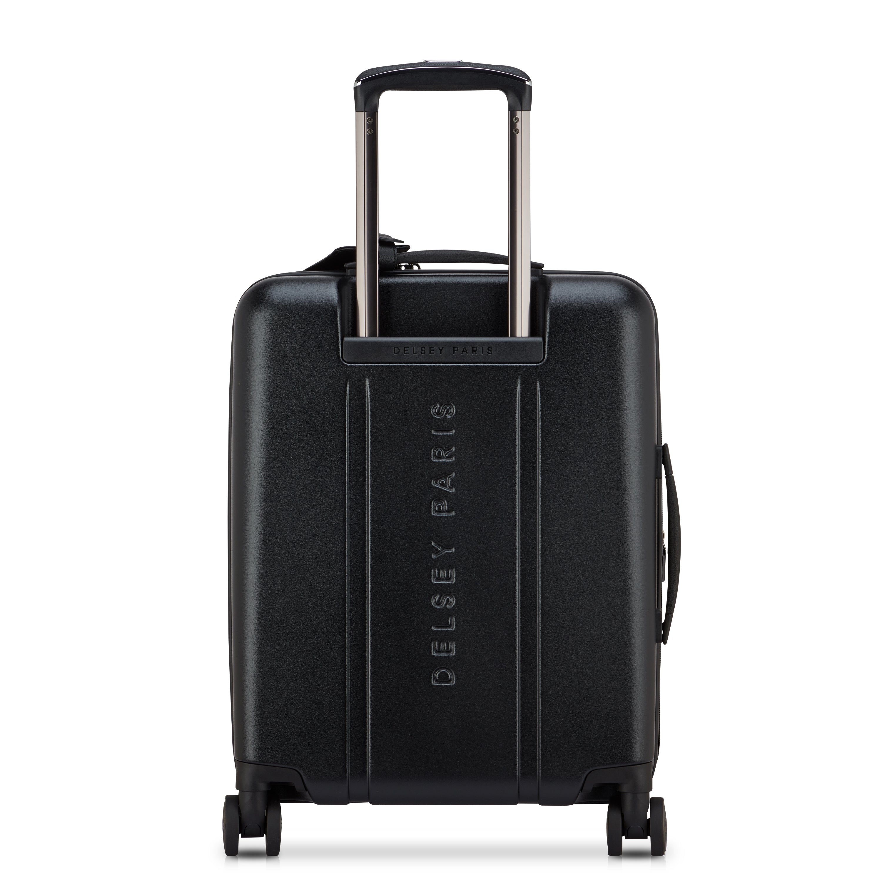 Delsey Cadance utvidbar kabinkoffert 55 cm Deep Black-Harde kofferter-BagBrokers