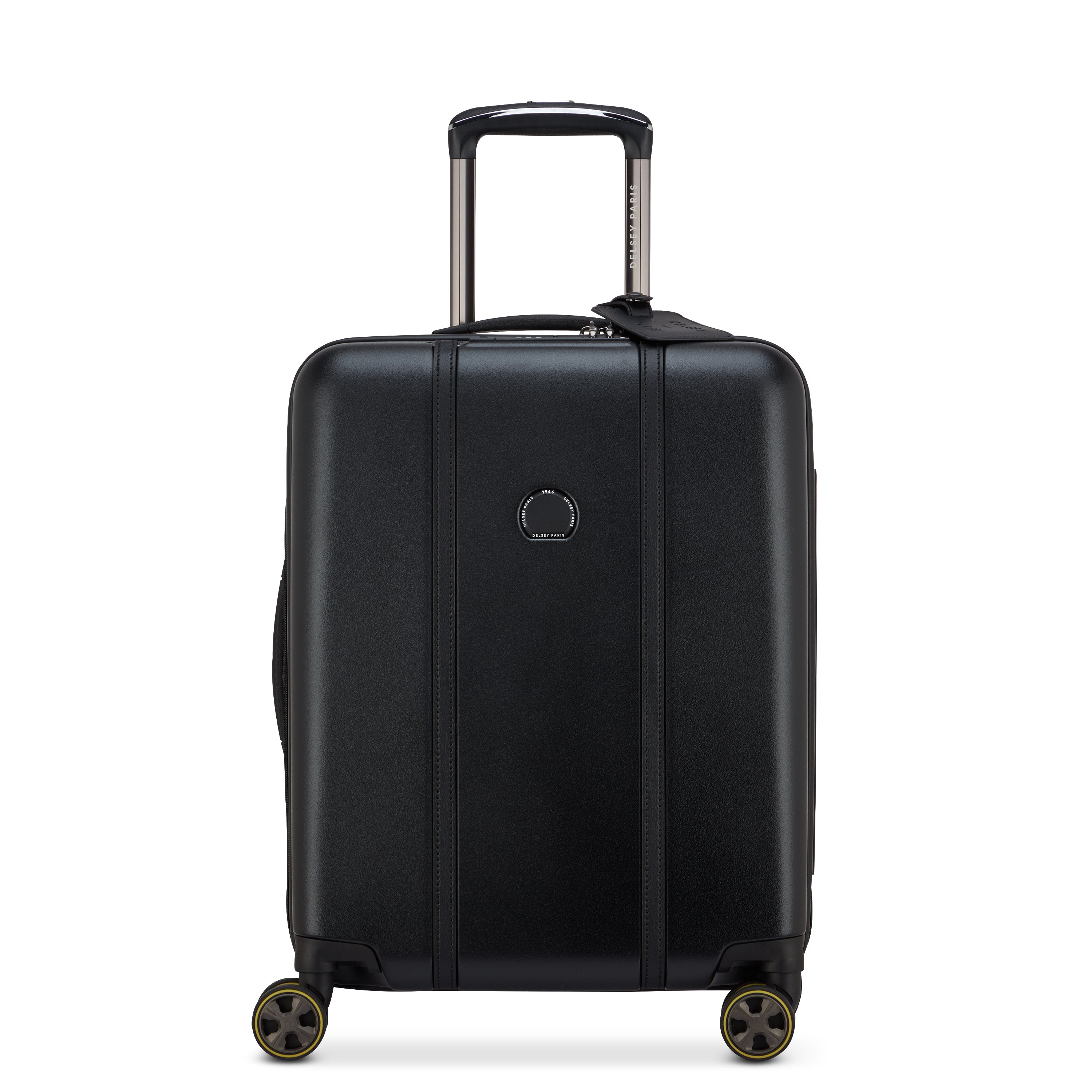 Delsey Cadance utvidbar kabinkoffert 55 cm Deep Black-Harde kofferter-BagBrokers