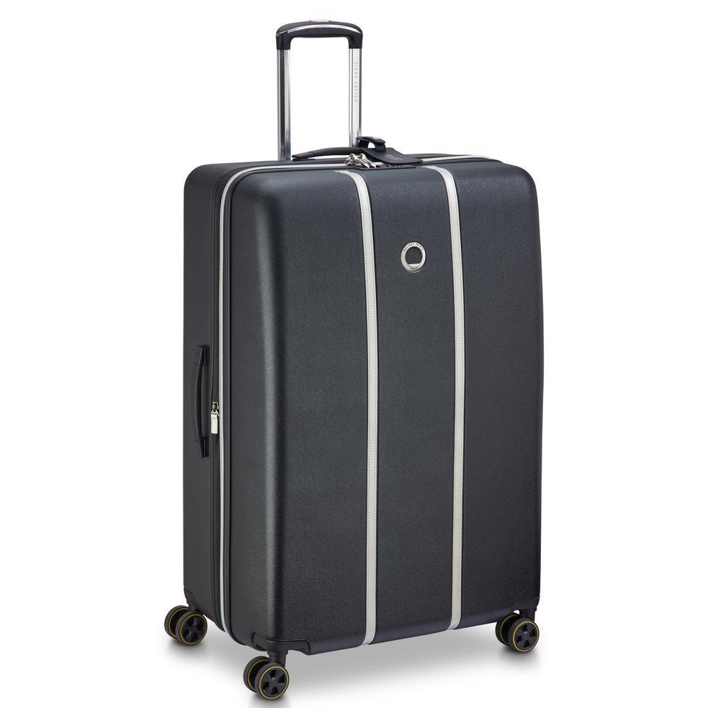 Delsey Cadence utvidbar ekstra stor koffert 81 cm Black/Silver-Harde kofferter-BagBrokers