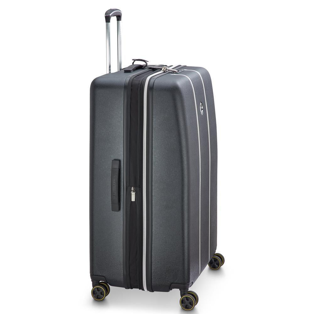 Delsey Cadence utvidbar ekstra stor koffert 81 cm Black/Silver-Harde kofferter-BagBrokers
