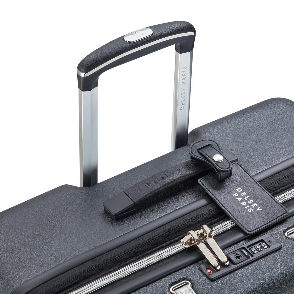 Delsey Cadence utvidbar ekstra stor koffert 81 cm Black/Silver-Harde kofferter-BagBrokers