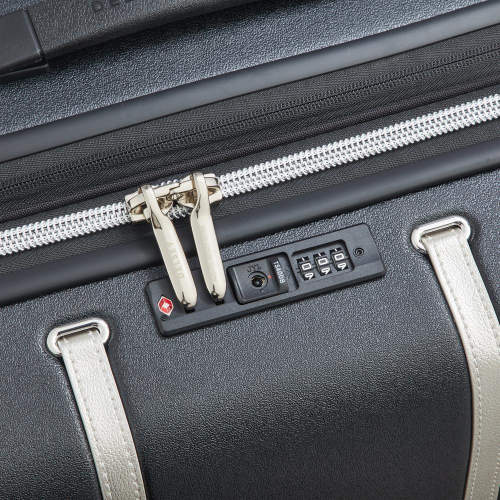 Delsey Cadence utvidbar ekstra stor koffert 81 cm Black/Silver-Harde kofferter-BagBrokers