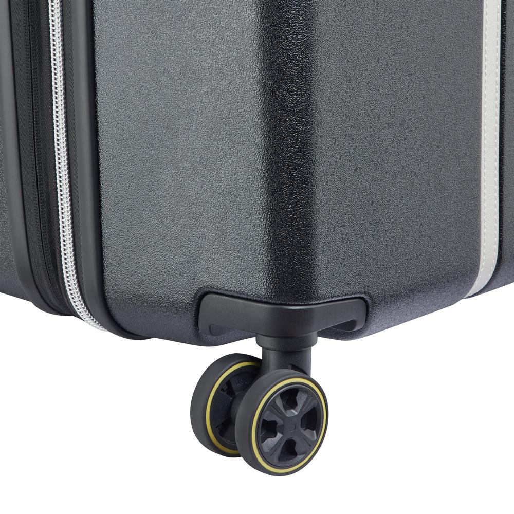 Delsey Cadence utvidbar ekstra stor koffert 81 cm Black/Silver-Harde kofferter-BagBrokers