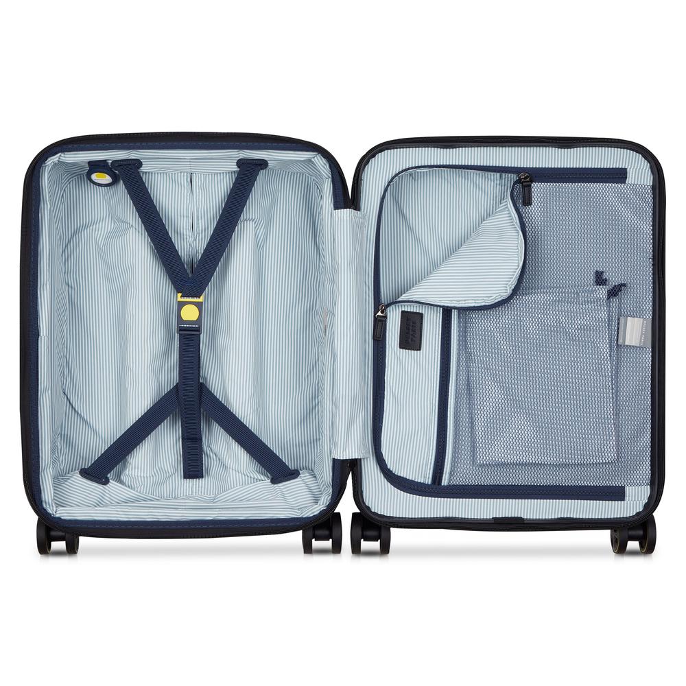 Delsey Cadance utvidbar kabinkoffert 55 cm Deep Black-Harde kofferter-BagBrokers