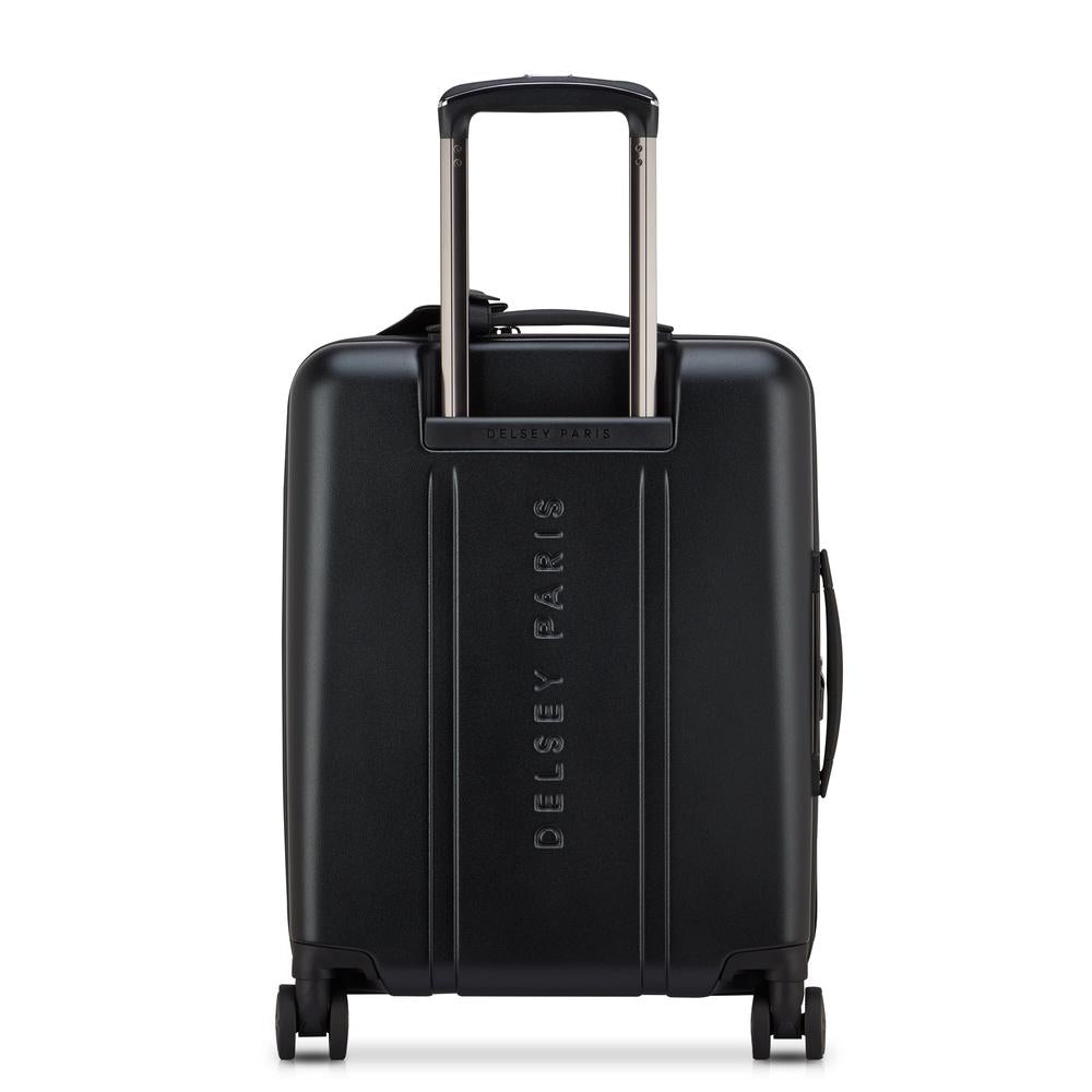 Delsey Cadance utvidbar kabinkoffert 55 cm Deep Black-Harde kofferter-BagBrokers
