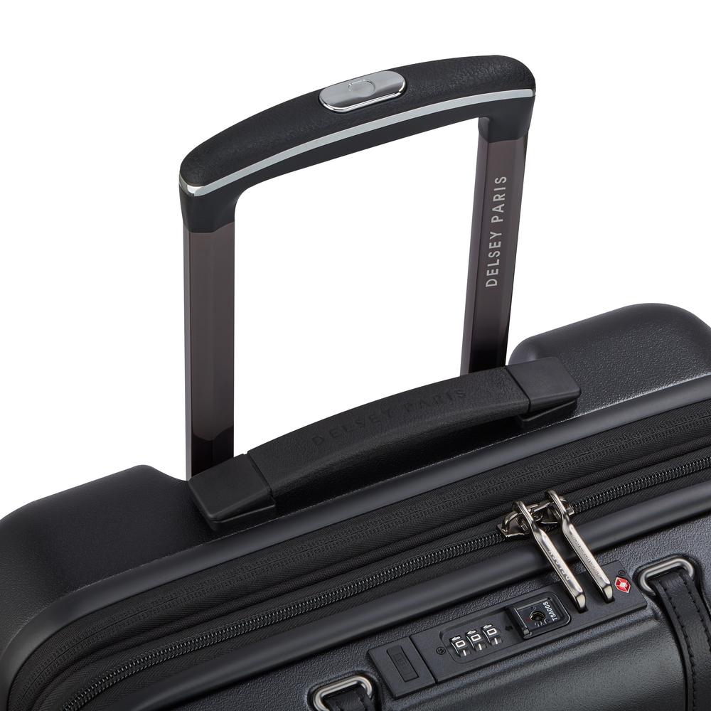 Delsey Cadance utvidbar kabinkoffert 55 cm Deep Black-Harde kofferter-BagBrokers