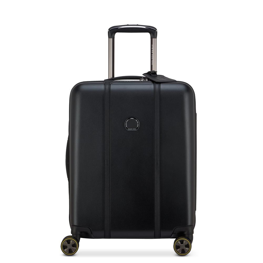 Delsey Cadance utvidbar kabinkoffert 55 cm Deep Black-Harde kofferter-BagBrokers