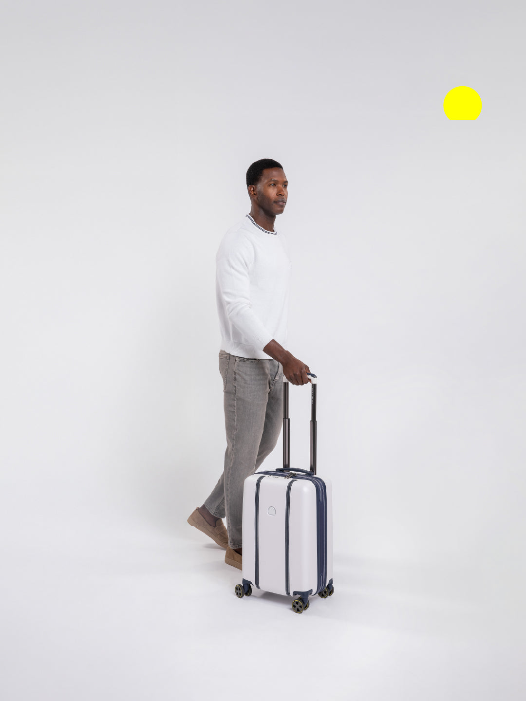 Delsey Cadence utvidbar kabinkoffert 55 cm Ivory-Harde kofferter-BagBrokers