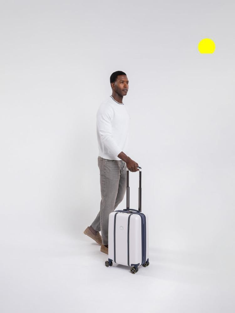Delsey Cadence utvidbar kabinkoffert 55 cm Ivory-Harde kofferter-BagBrokers