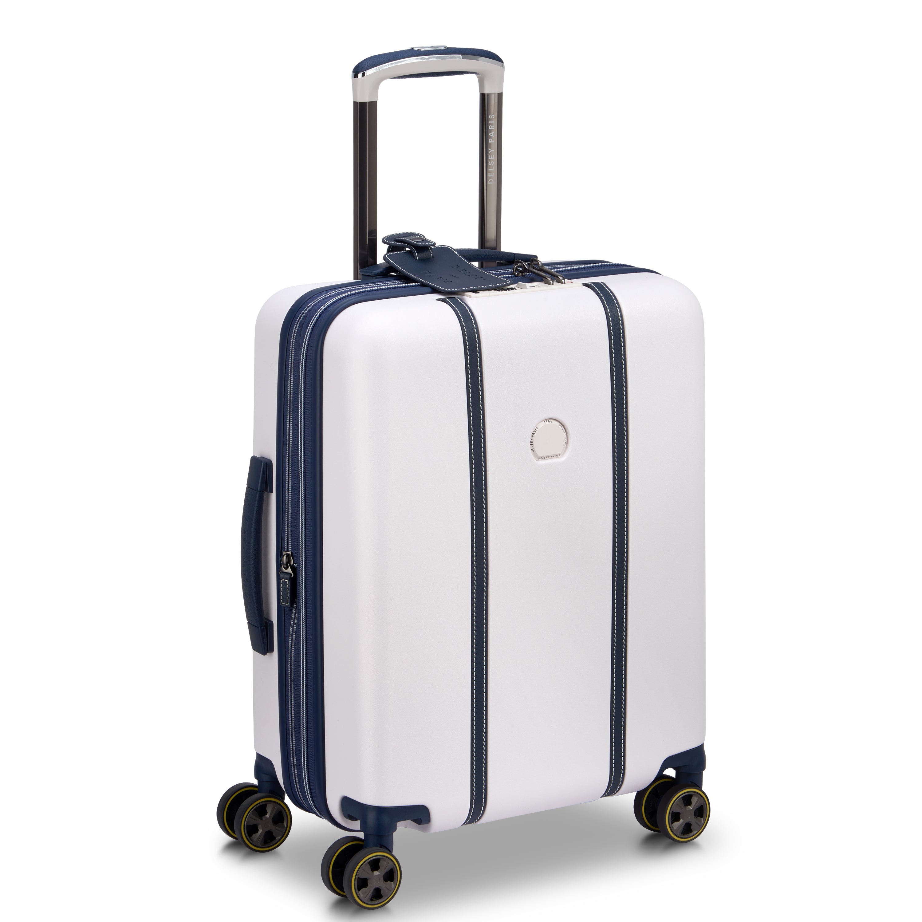 Delsey Cadence utvidbar kabinkoffert 55 cm Ivory-Harde kofferter-BagBrokers