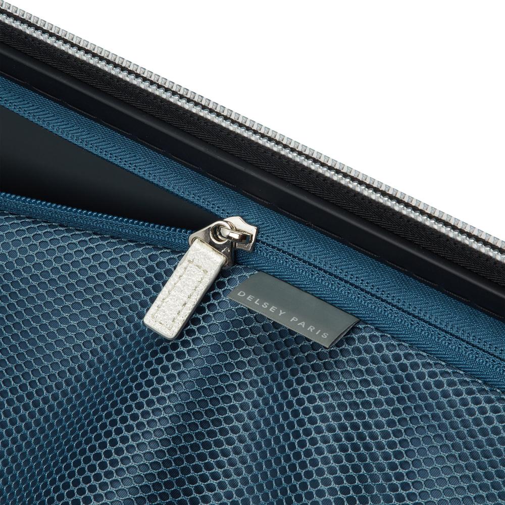 Delsey Cadence utvidbar stor koffert 76 cm Black/Silver-Harde kofferter-BagBrokers