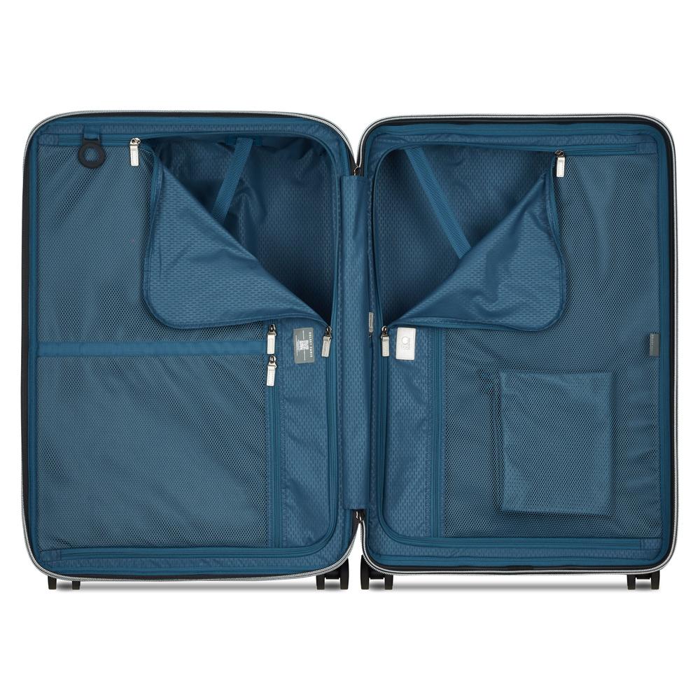 Delsey Cadence utvidbar stor koffert 76 cm Black/Silver-Harde kofferter-BagBrokers