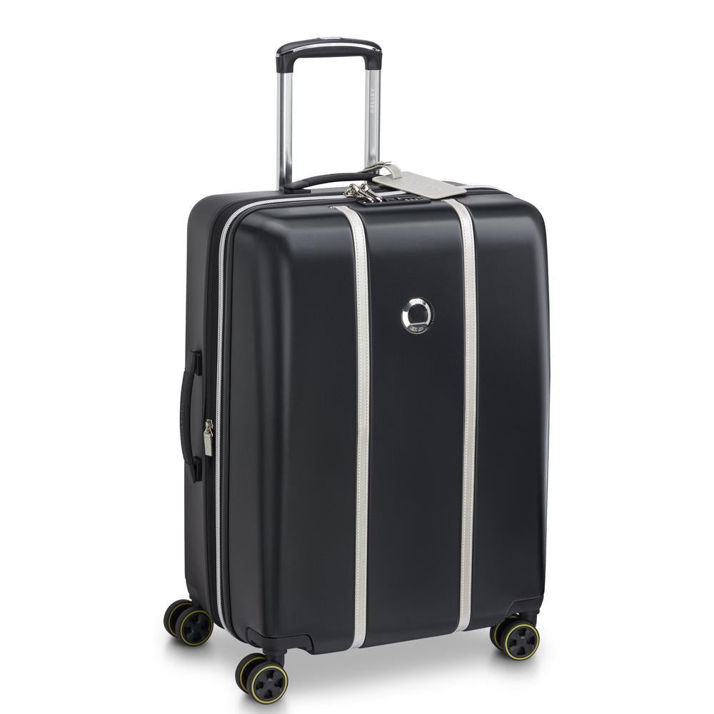 Delsey Cadence utvidbar medium koffert 66 cm Black/Silver-Harde kofferter-BagBrokers