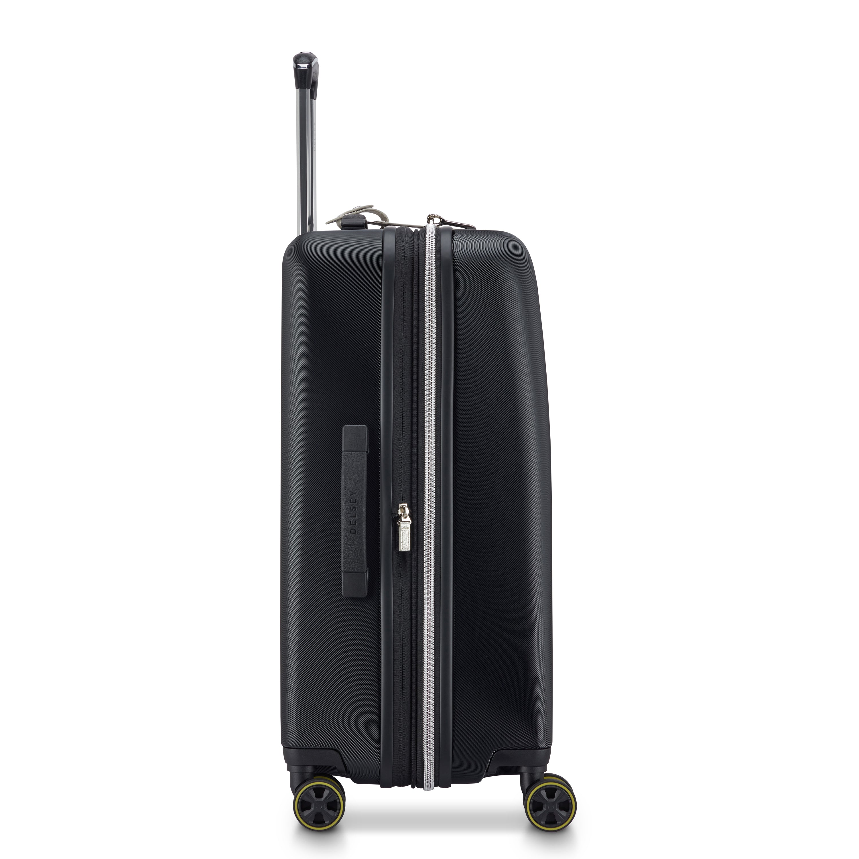 Delsey Cadence utvidbar medium koffert 66 cm Black/Silver-Harde kofferter-BagBrokers