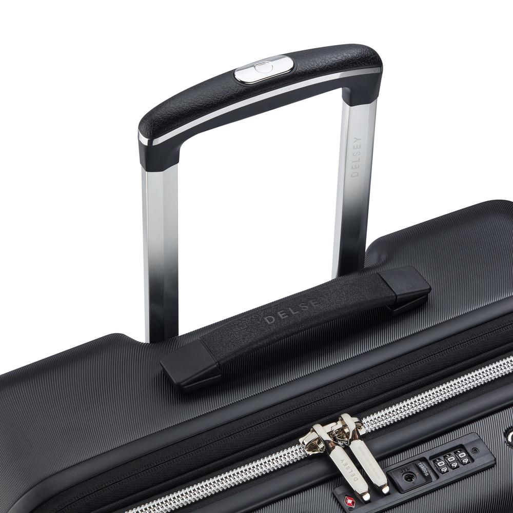 Delsey Cadence utvidbar medium koffert 66 cm Black/Silver-Harde kofferter-BagBrokers