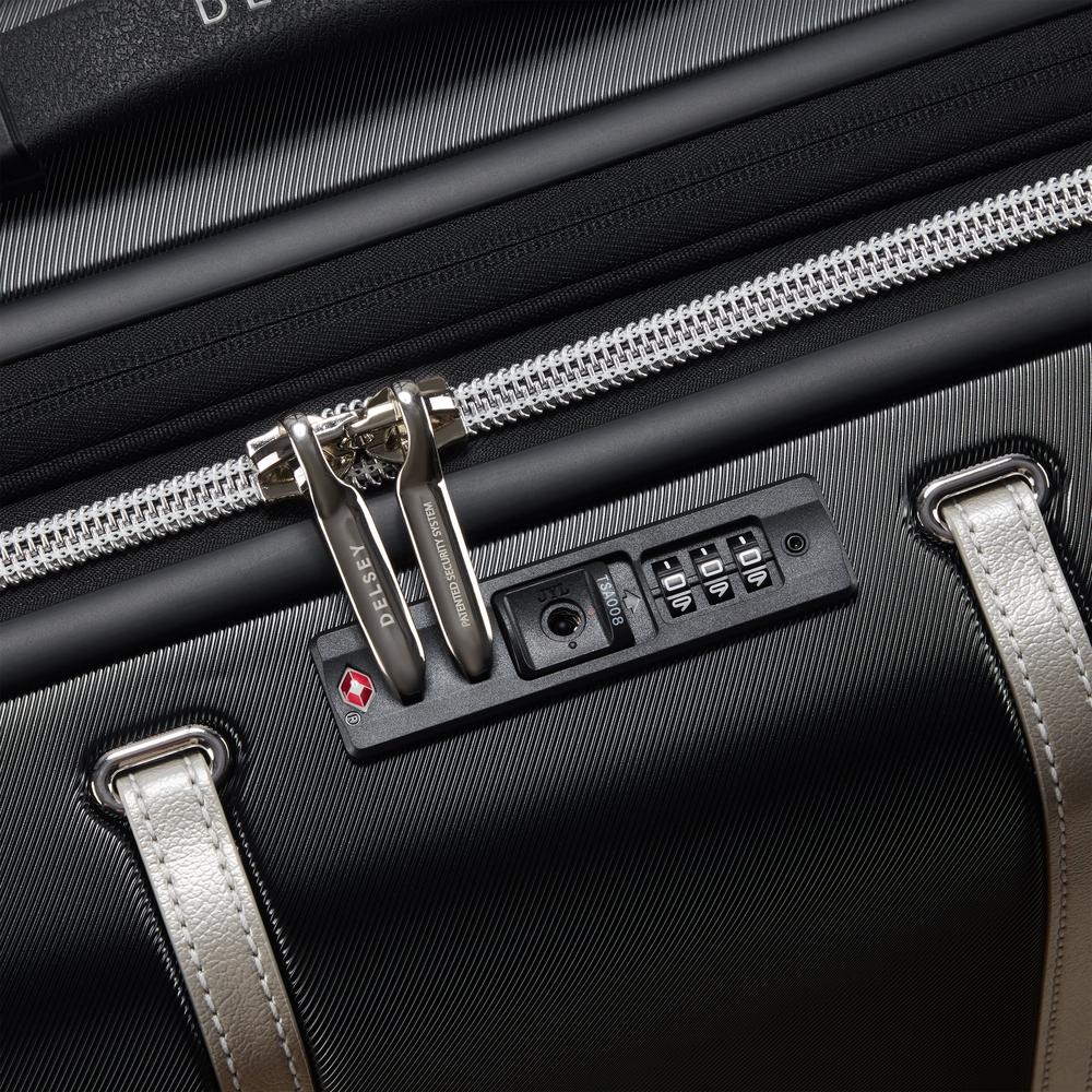 Delsey Cadence utvidbar medium koffert 66 cm Black/Silver-Harde kofferter-BagBrokers