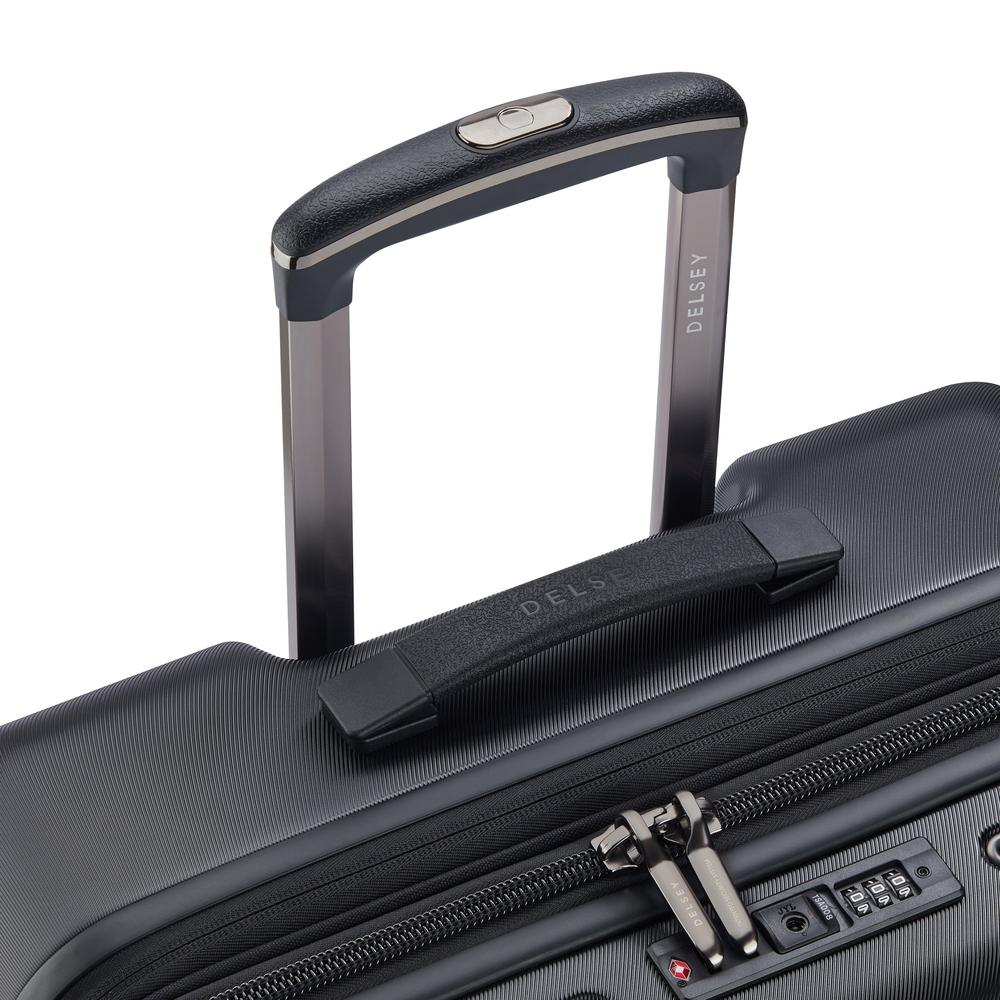 Delsey Cadence utvidbar medium koffert 66 cm Deep Black-Harde kofferter-BagBrokers