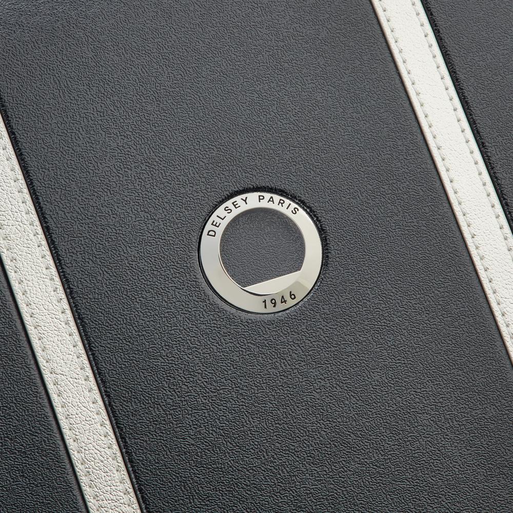 Delsey Cadence utvidbar stor koffert 76 cm Black/Silver-Harde kofferter-BagBrokers