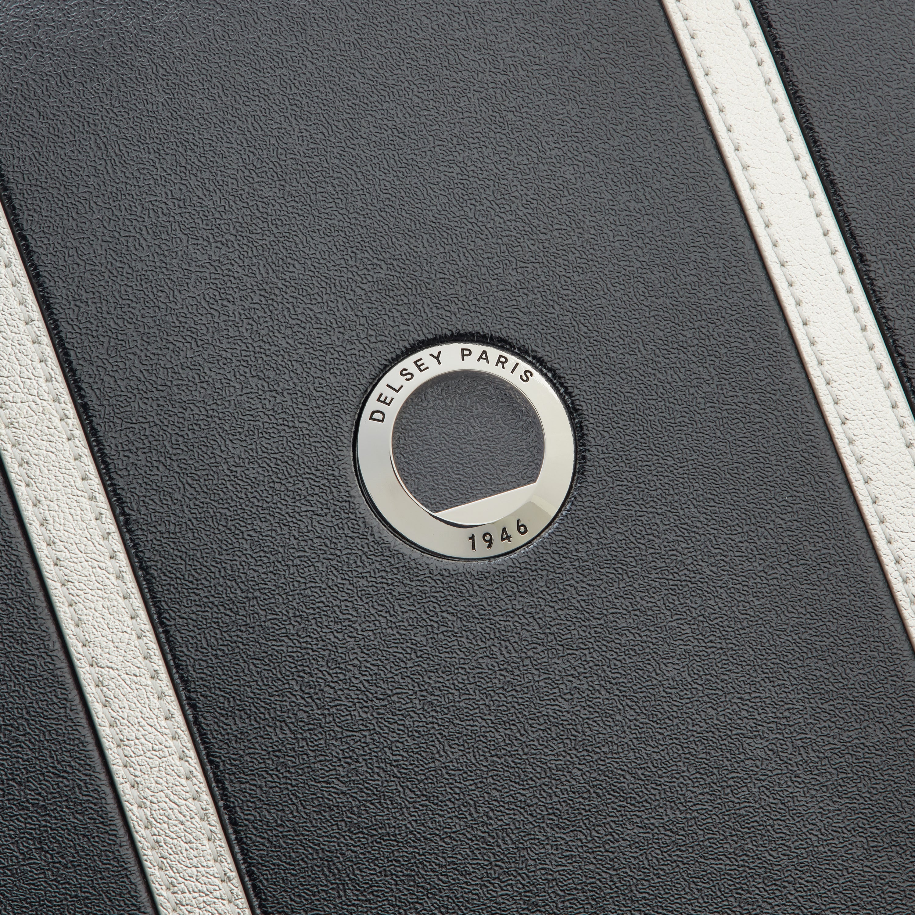 Delsey Cadence utvidbar stor koffert 76 cm Black/Silver-Harde kofferter-BagBrokers
