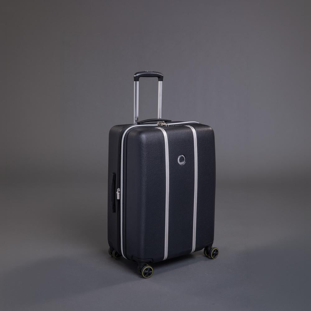 Delsey Cadence utvidbar stor koffert 76 cm Black/Silver-Harde kofferter-BagBrokers