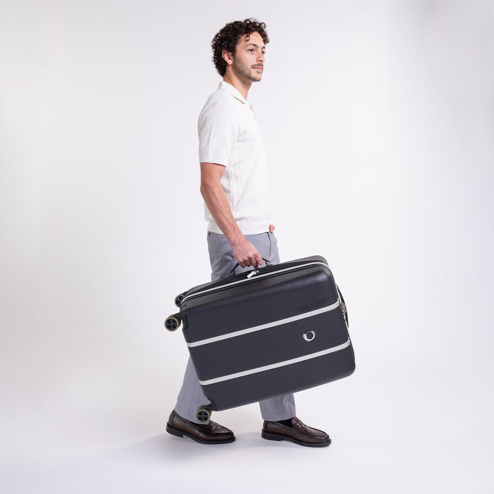 Delsey Cadence utvidbar stor koffert 76 cm Black/Silver-Harde kofferter-BagBrokers