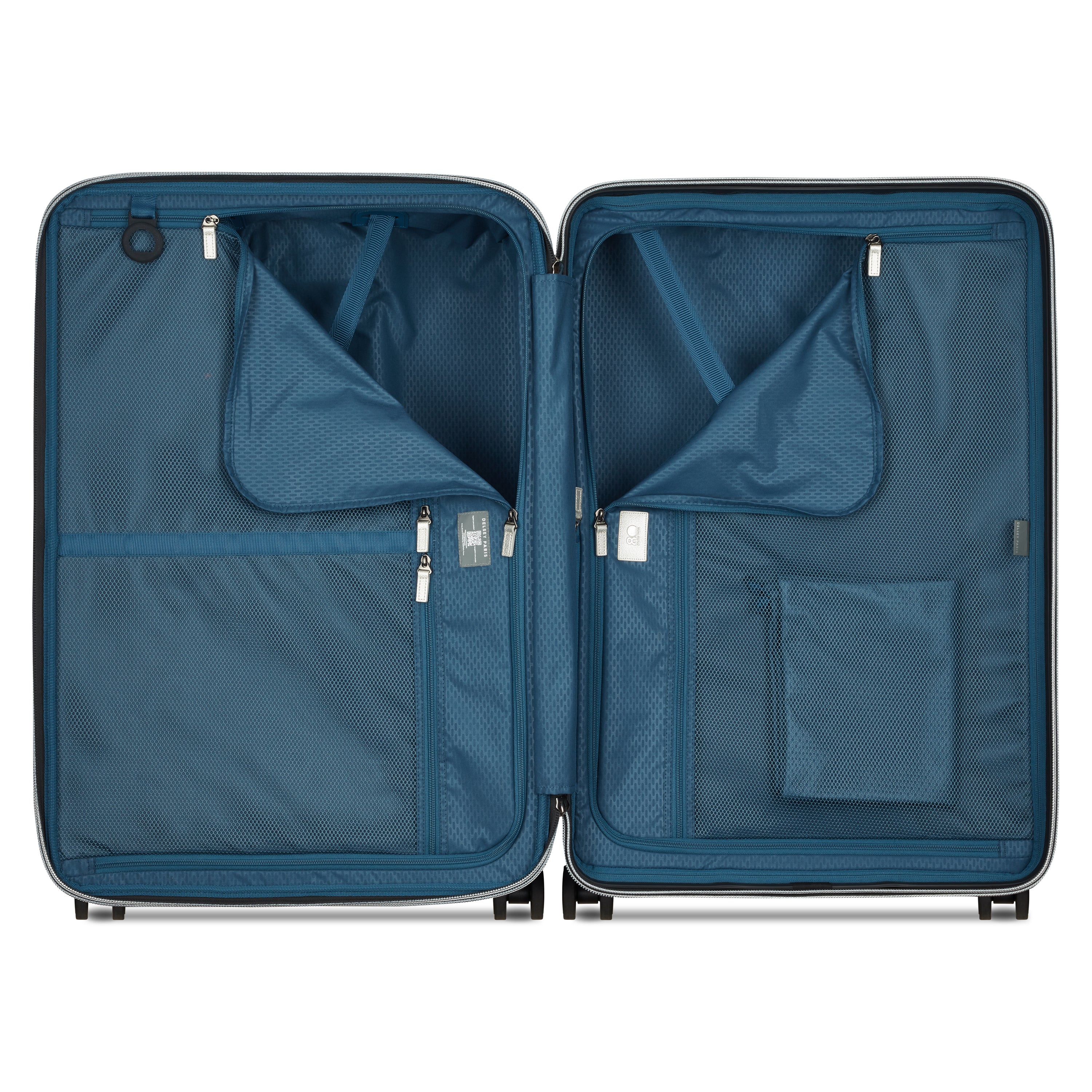 Delsey Cadence utvidbar stor koffert 76 cm Black/Silver-Harde kofferter-BagBrokers