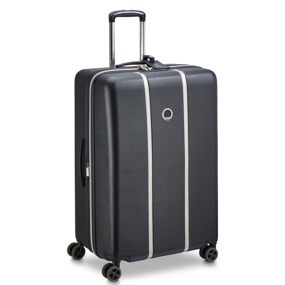 Delsey Cadence utvidbar stor koffert 76 cm Black/Silver-Harde kofferter-BagBrokers
