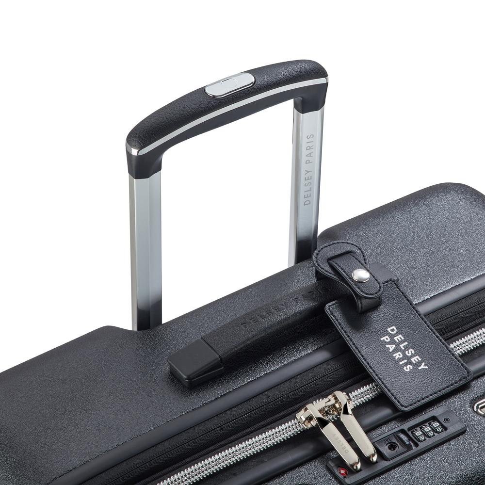 Delsey Cadence utvidbar stor koffert 76 cm Black/Silver-Harde kofferter-BagBrokers
