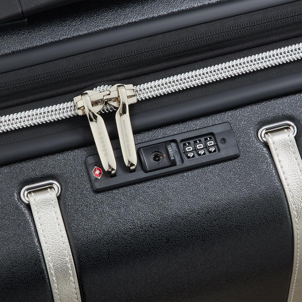 Delsey Cadence utvidbar stor koffert 76 cm Black/Silver-Harde kofferter-BagBrokers