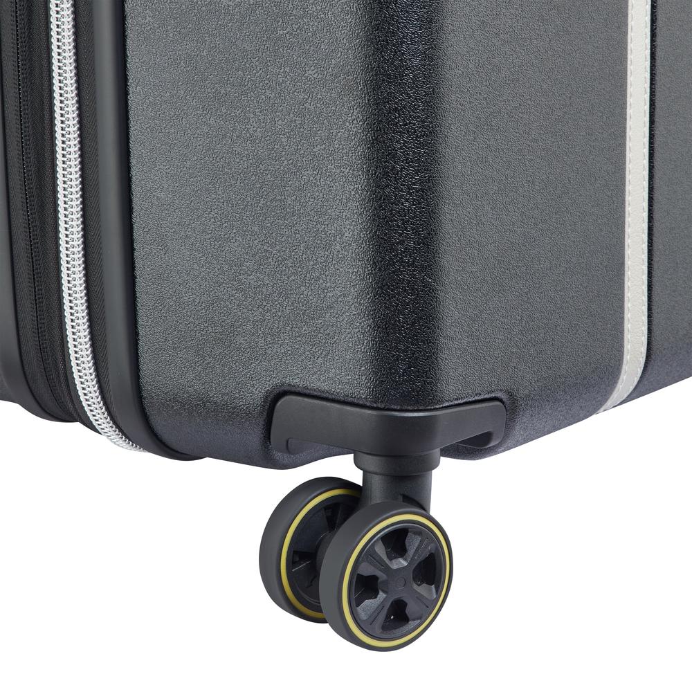 Delsey Cadence utvidbar stor koffert 76 cm Black/Silver-Harde kofferter-BagBrokers