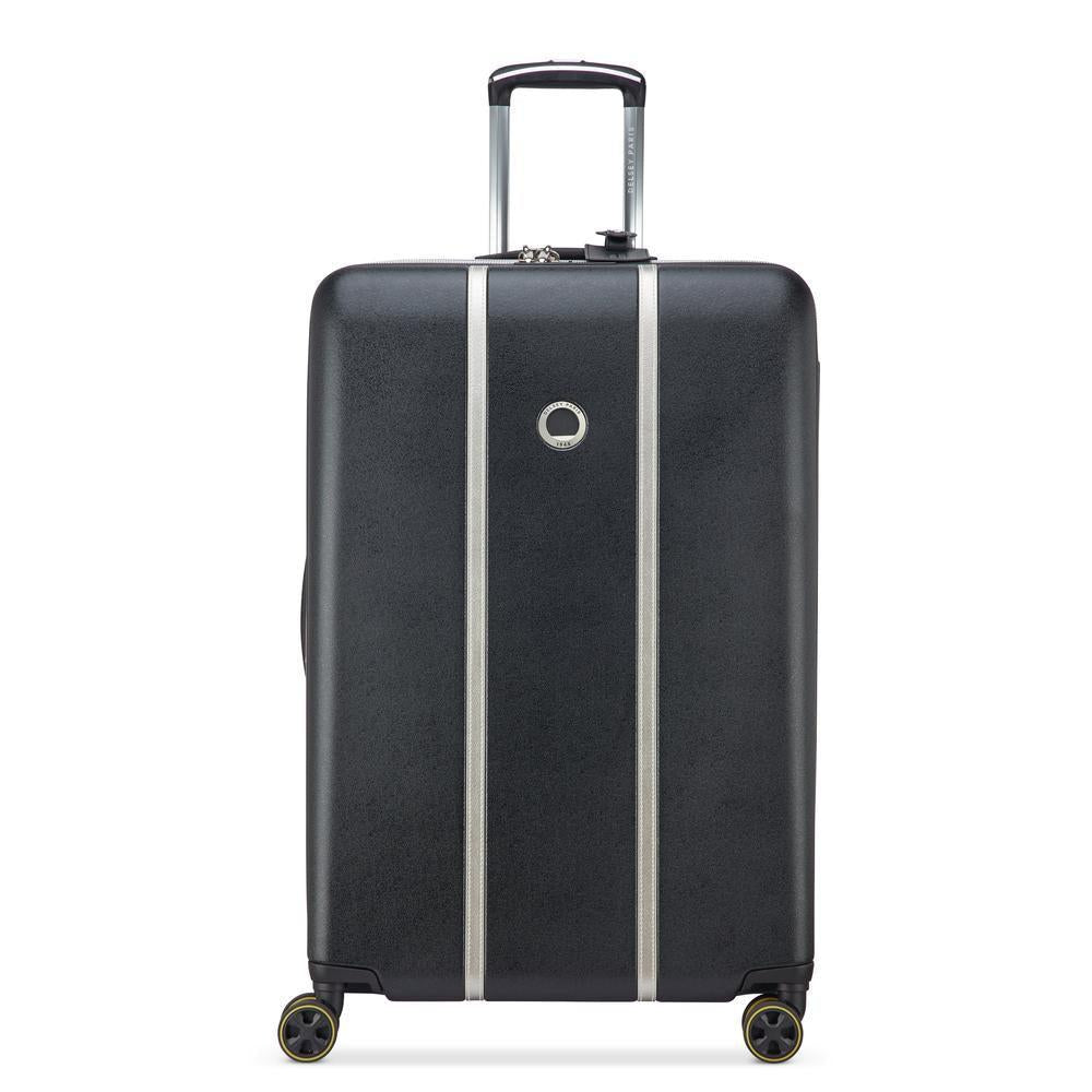 Delsey Cadence utvidbar stor koffert 76 cm Black/Silver-Harde kofferter-BagBrokers