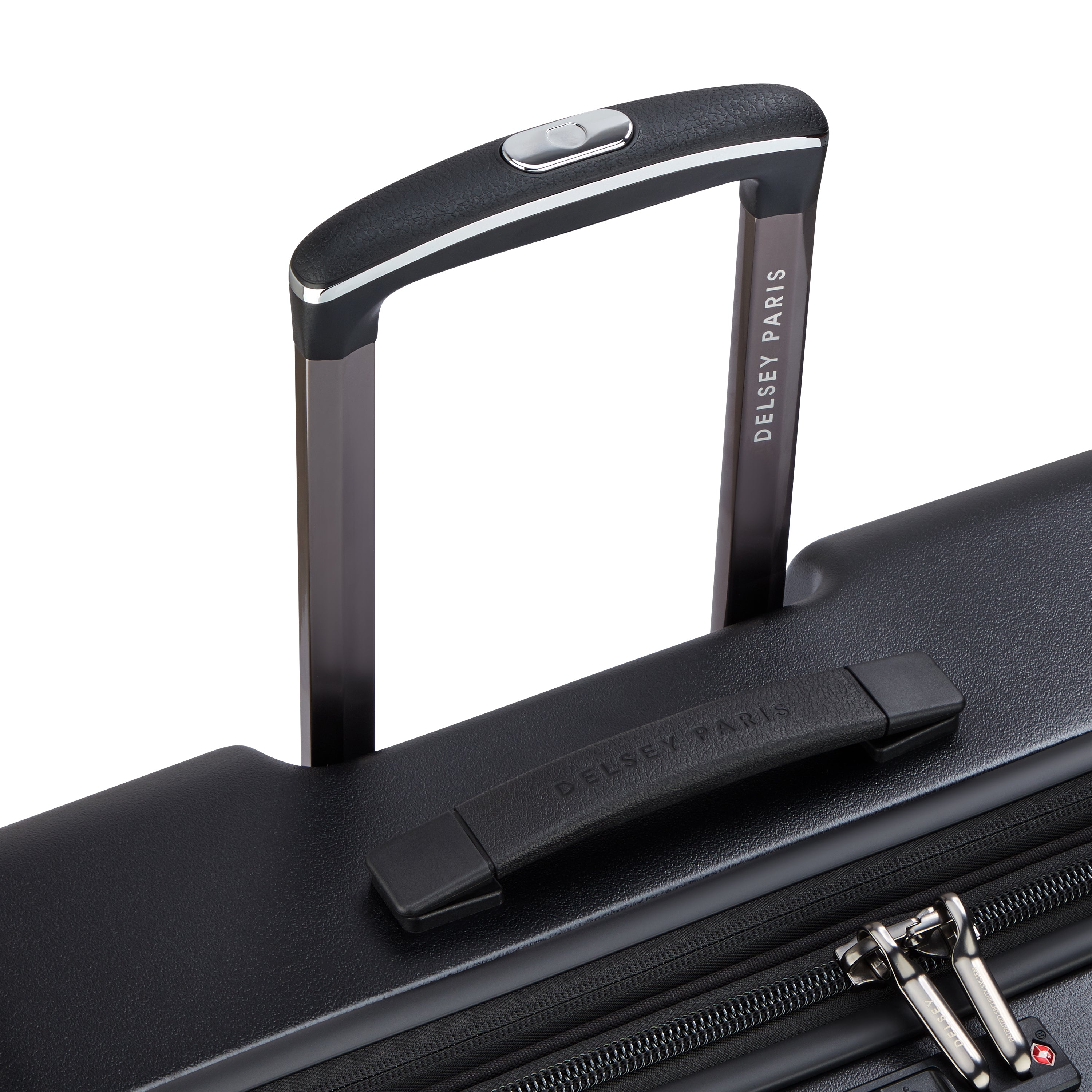 Delsey Cadence utvidbar stor koffert 76 cm Deep Black-Harde kofferter-BagBrokers
