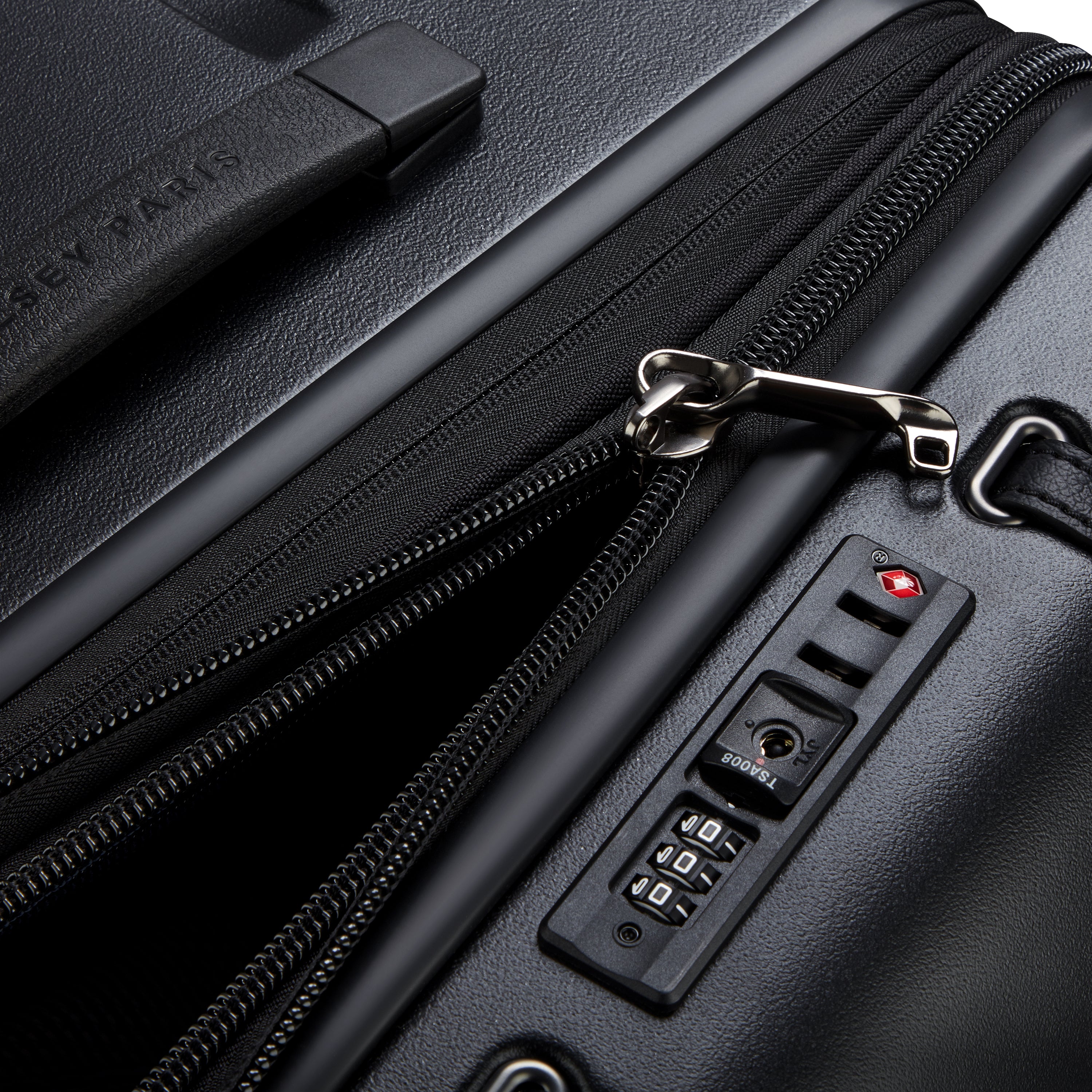 Delsey Cadence utvidbar stor koffert 76 cm Deep Black-Harde kofferter-BagBrokers