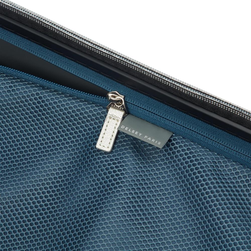 Delsey cadence utvidbar kabinkoffert 55 cm Black/Silver-Harde kofferter-BagBrokers